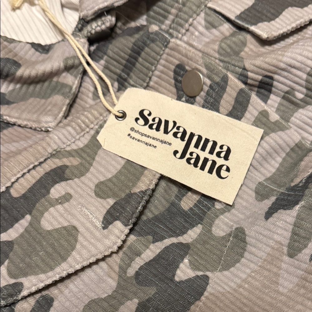 Savanna Jane Green Camo Bomber Jacket with Silver Fringe 🆕 - Picture 4 of 4